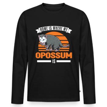 Home is where my Opossum is Possum Beutelratte - Männer Premium Bio Langarmshirt - Schwarz - Vorne - Nico (187cm)