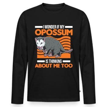 Opossum Possum Beutelratte - Männer Premium Bio Langarmshirt - Schwarz - Vorne - Nico (187cm)