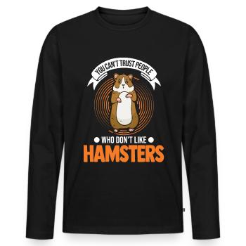 Hamster Cadeau Hamster Doré Hamster - T-shirt manches longues Premium bio Homme - noir - Devant - Nico (187cm)