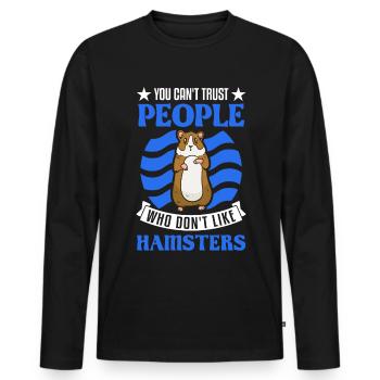 Hamster Cadeau Hamster Doré Hamster - T-shirt manches longues Premium bio Homme - noir - Devant - Nico (187cm)