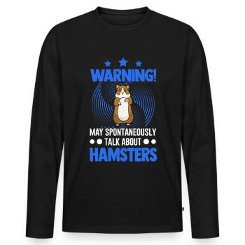 Warnung Hamster Hamsterrad Goldhamster - Männer Premium Bio Langarmshirt - Schwarz - Vorne - Nico (187cm)