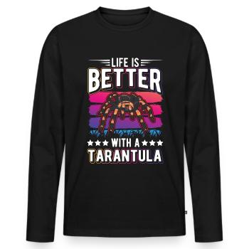 La vie est meilleure avec une Tarentule Tarantel - T-shirt manches longues Premium bio Homme - noir - Devant - Nico (187cm)