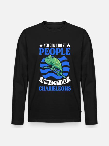 Chameleon Gift Chameleon - Men's Premium Organic Long Sleeve Shirt - black