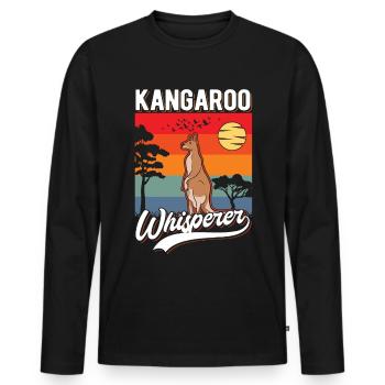 Kangaroo Whisperer Australia Kangaroo - Men's Premium Organic Long Sleeve Shirt - black - Front - Nico (187cm)