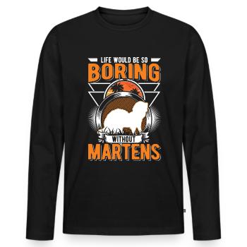 La vie serait si ennuyeuse sans Martens Marder - T-shirt manches longues Premium bio Homme - noir - Devant - Nico (187cm)