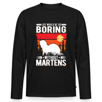 La vie serait si ennuyeuse sans Martens Marder - T-shirt manches longues Premium bio Homme - noir - Devant - Nico (187cm)