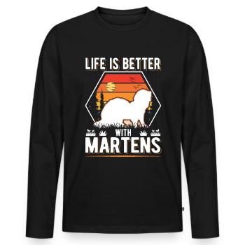 Life is better with Martens Marder Tree Marten - Men's Premium Organic Long Sleeve Shirt - black - Front - Nico (187cm)