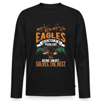 Aigle royal Aigle Nicheur Fauconnier Aigle - T-shirt manches longues Premium bio Homme - noir - Devant - Nico (187cm)