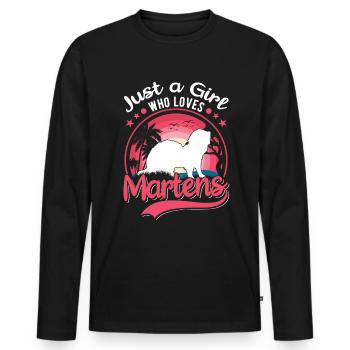 Marten Girl Mink Badger Arbre Martre - T-shirt manches longues Premium bio Homme - noir - Devant - Nico (187cm)