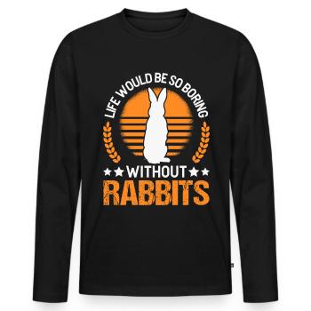 Rabbit Gift Rabbit Rabbit - Men's Premium Organic Long Sleeve Shirt - black - Front - Nico (187cm)