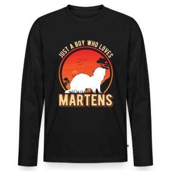 Martre Jeune Vison Blaireau Arbre Martre - T-shirt manches longues Premium bio Homme - noir - Devant - Nico (187cm)