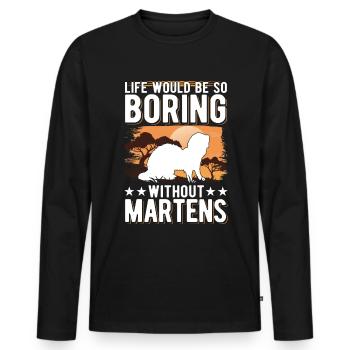 La vie serait si ennuyeuse sans Martens Marder - T-shirt manches longues Premium bio Homme - noir - Devant - Nico (187cm)