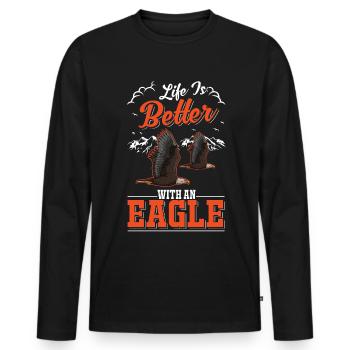 La vie est meilleure avec un Eagle Golden Eagle Eagle - T-shirt manches longues Premium bio Homme - noir - Devant - Nico (187cm)