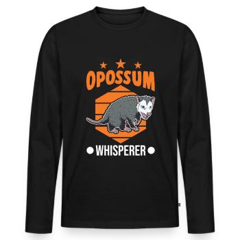 Opossum Flüsterer Opossum Whisperer Beutelratte - Männer Premium Bio Langarmshirt - Schwarz - Vorne - Nico (187cm)