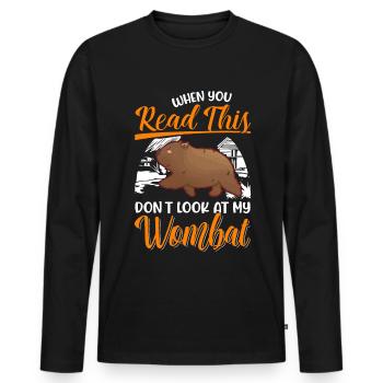 Australischer Wombat Geschenk - Männer Premium Bio Langarmshirt - Schwarz - Vorne - Nico (187cm)