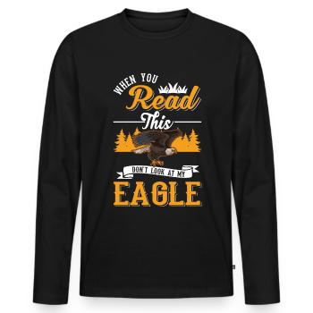 Golden Eagle Gift Eagle Aigle Reproducteur Fauconnier - T-shirt manches longues Premium bio Homme - noir - Devant - Nico (187cm)