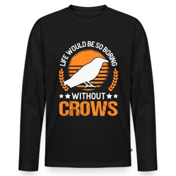 Crow Raven Raven Crow Keeping Crow Breeder - Men's Premium Organic Long Sleeve Shirt - black - Front - Nico (187cm)