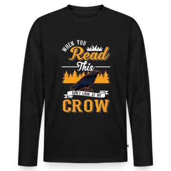 Crow Raven Raven Crow Keeping Crow Breeder - Men's Premium Organic Long Sleeve Shirt - black - Front - Nico (187cm)
