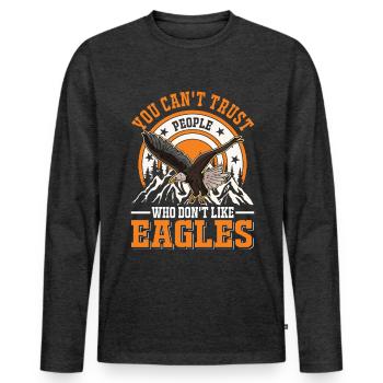 Golden Eagle Gift Eagle Aigle Reproducteur Fauconnier - T-shirt manches longues Premium bio Homme - anthracite chiné - Devant - Nico (187cm)