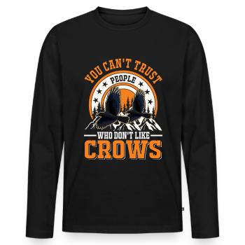 Crow Raven Raven Crow Keeping Crow Breeder - Men's Premium Organic Long Sleeve Shirt - black - Front - Nico (187cm)