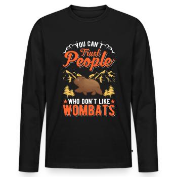 Australischer Wombat - Männer Premium Bio Langarmshirt - Schwarz - Vorne - Nico (187cm)