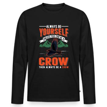 Crow Raven Raven Crow Keeping Crow Breeder - Men's Premium Organic Long Sleeve Shirt - black - Front - Nico (187cm)