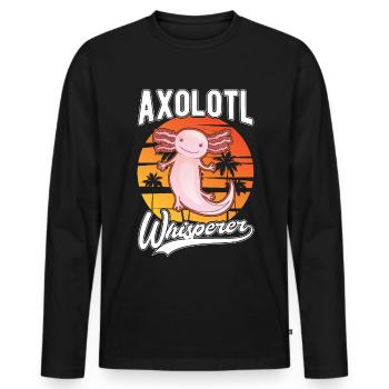 Axolotl Flüsterer Axolotl Whisperer - T-shirt manches longues Premium bio Homme - noir - Devant - Nico (187cm)