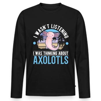 Axolotl Cadeau Queue Lurch - T-shirt manches longues Premium bio Homme - noir - Devant - Nico (187cm)