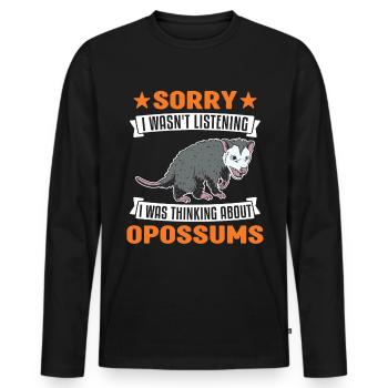 Opossum Gift Possum Pouch Rat - Men's Premium Organic Long Sleeve Shirt - black - Front - Nico (187cm)
