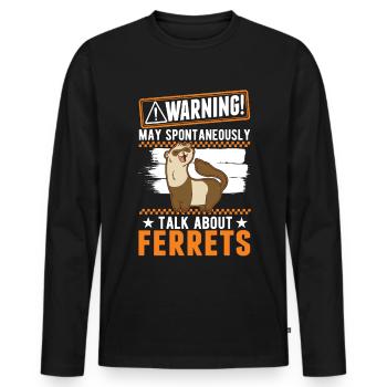 Avertissement Ferret Ferret Cadeau - T-shirt manches longues Premium bio Homme - noir - Devant - Nico (187cm)