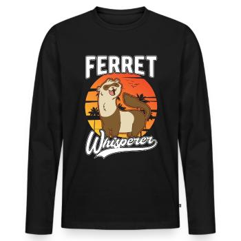Frettchen Flüsterer Ferret Whisperer - T-shirt manches longues Premium bio Homme - noir - Devant - Nico (187cm)