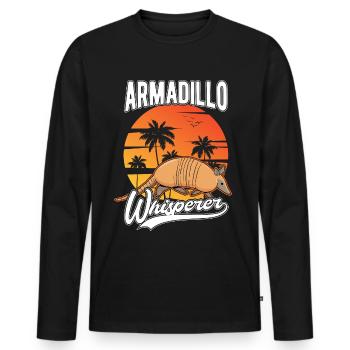 Armadillo Whisperer Gürteltier Flüsterer - Men's Premium Organic Long Sleeve Shirt - black - Front - Nico (187cm)