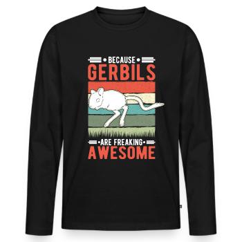 Parce que les gerbilles sont des gerbilles impressionnantes - T-shirt manches longues Premium bio Homme - noir - Devant - Nico (187cm)