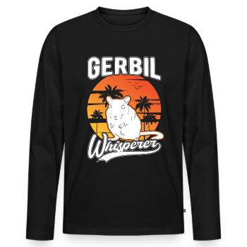 Gerbil Whisperer Racing Rat Gift Gerbil - Men's Premium Organic Long Sleeve Shirt - black - Front - Nico (187cm)