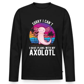 Axolotl Cadeau Queue Lurch - T-shirt manches longues Premium bio Homme - noir - Devant - Nico (187cm)