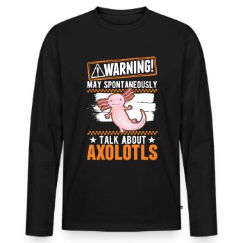 Axolotl Cadeau Queue Lurch - T-shirt manches longues Premium bio Homme - noir - Devant - Nico (187cm)
