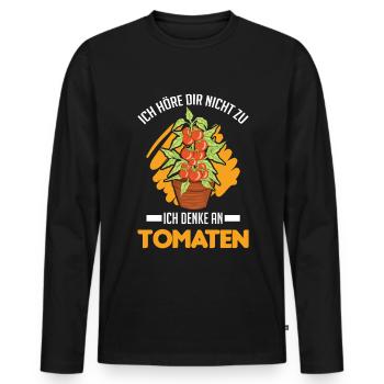 Tomaten Geschenk Tomatenzüchter Paradeiser - Männer Premium Bio Langarmshirt - Schwarz - Vorne - Nico (187cm)