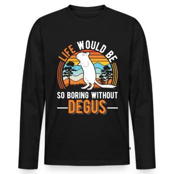 La vie serait si ennuyeuse sans Degus - T-shirt manches longues Premium bio Homme - noir - Devant - Nico (187cm)