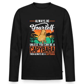 Soyez toujours vous-même Sauf si vous pouvez être un Capybara - T-shirt manches longues Premium bio Homme - noir - Devant - Nico (187cm)