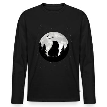 Capybara Lune Capybara - T-shirt manches longues Premium bio Homme - noir - Devant - Nico (187cm)