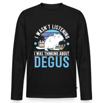 Degu Gift Shrub Rat Forest Degu - Men's Premium Organic Long Sleeve Shirt - black - Front - Nico (187cm)