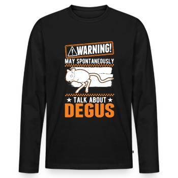 Warning Degu Shrub Rat Forest Degu - Men's Premium Organic Long Sleeve Shirt - black - Front - Nico (187cm)