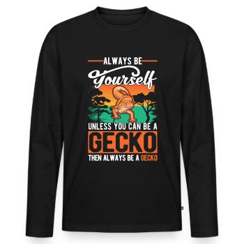 Soyez toujours vous-même À moins que vous ne puissiez être un Gecko - T-shirt manches longues Premium bio Homme - noir - Devant - Nico (187cm)