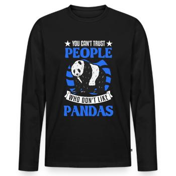 Panda Lover Panda Ours Cadeau - T-shirt manches longues Premium bio Homme - noir - Devant - Nico (187cm)