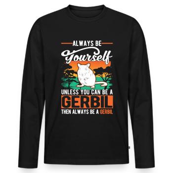 Gerbil Gift Racing Rat Germesau - Men's Premium Organic Long Sleeve Shirt - black - Front - Nico (187cm)