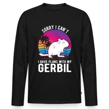 Gerbil Gift Racing Rat Germesau - Men's Premium Organic Long Sleeve Shirt - black - Front - Nico (187cm)