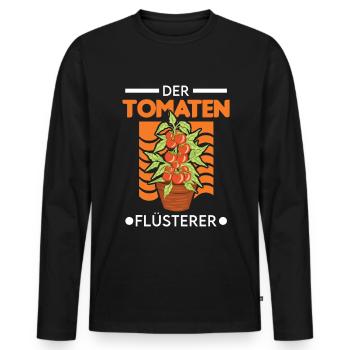 Der Tomaten Flüsterer Tomaten Paradeiser - Männer Premium Bio Langarmshirt - Schwarz - Vorne - Nico (187cm)