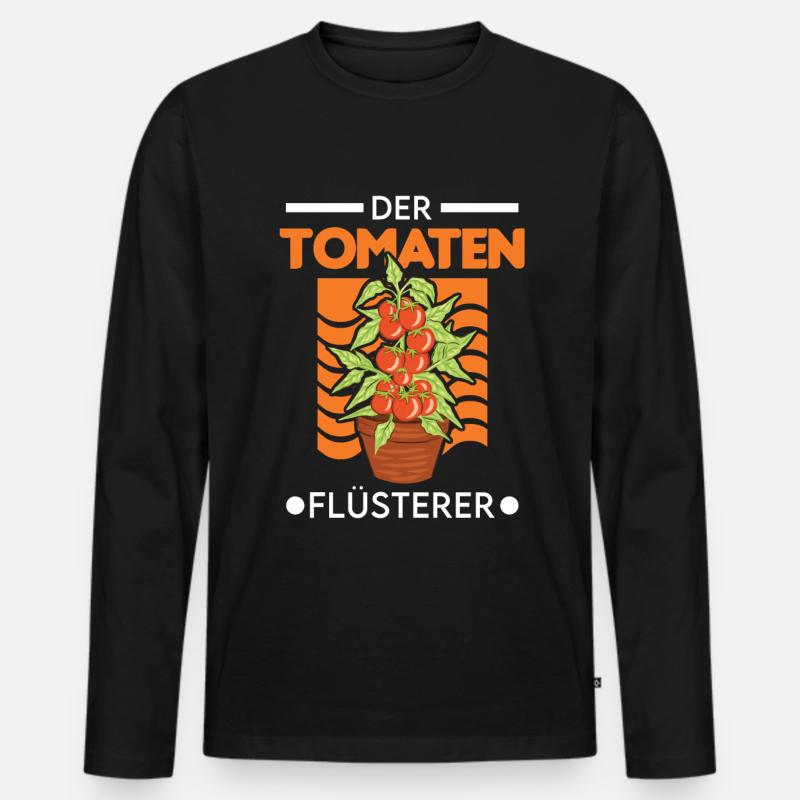Der Tomaten Flüsterer Tomaten Paradeiser - Männer Premium Bio Langarmshirt - Schwarz