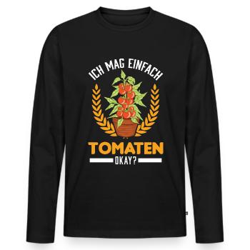 Ich mag einfach Tomaten Tomatenzüchter Paradeiser - Männer Premium Bio Langarmshirt - Schwarz - Vorne - Nico (187cm)