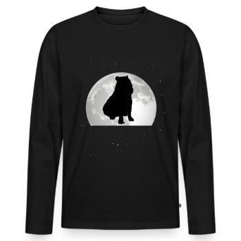 Capybara Lune Capybara - T-shirt manches longues Premium bio Homme - noir - Devant - Nico (187cm)